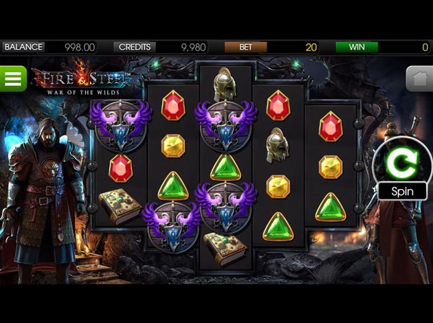 Fire and Steel mobile slot game screenshot image