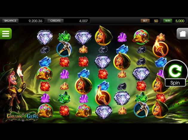 Giovanni’s Gems mobile slot game screenshot image