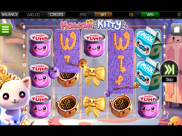 Kawaii Kitty mobile slot game screenshot image