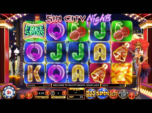 Sin City Nights mobile slot game screenshot image