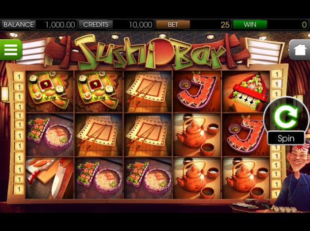 Sushi Bar mobile slot game screenshot image