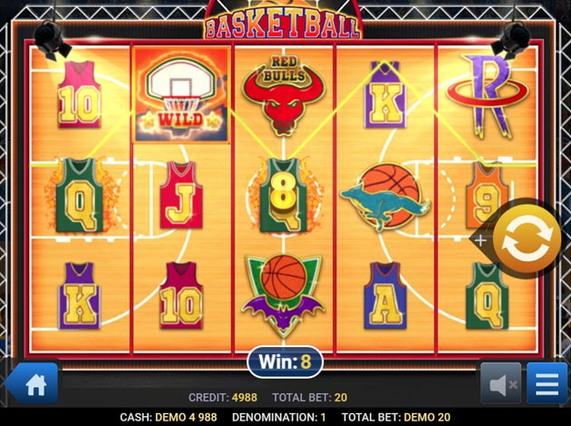 Basketball mobile slot game screenshot image