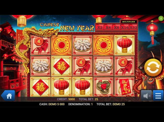 Chinese New Year mobile slot game screenshot image