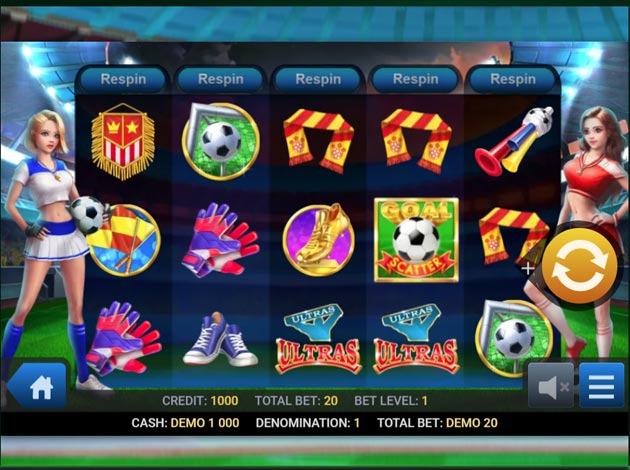Football mobile slot game screenshot image