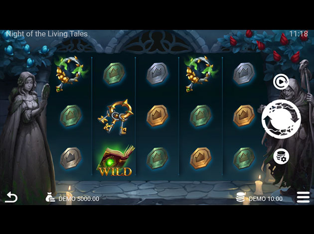  Night of Living Tales mobile slot game screenshot image