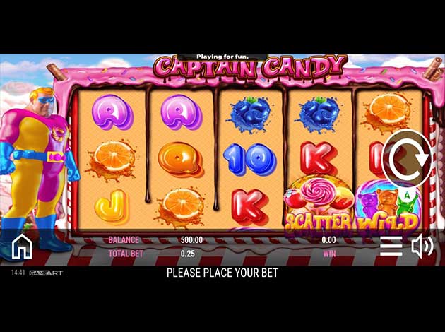  Captain Candy slot game mobile screenshot image