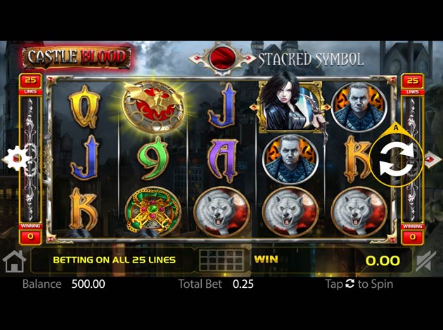Castle Blood slot game mobile screenshot image