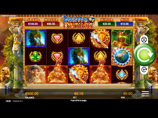 Dawn of Olympus mobile slot game screenshot image