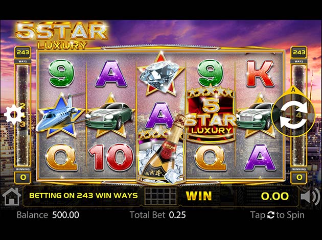 5 Star Luxury slot game mobile screenshot image