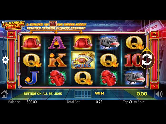  Flaming Reels slot game mobile screenshot image