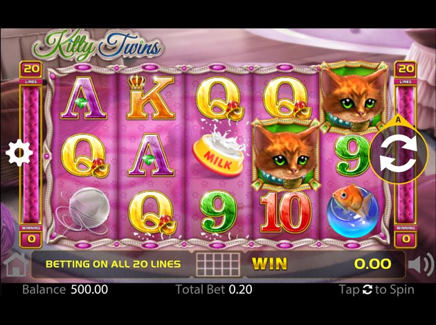  Kitty Twins slot game mobile screenshot image
