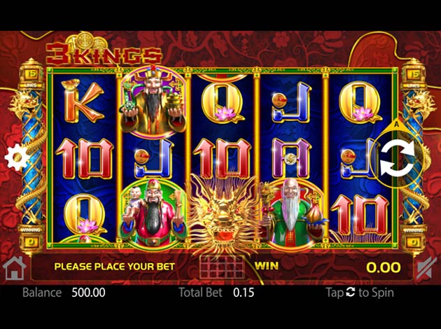3 Kings slot game mobile screenshot image
