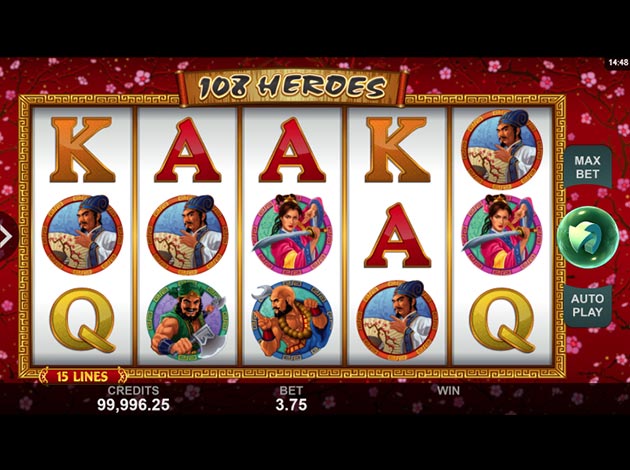 108 Heroes mobile slot game screenshot image