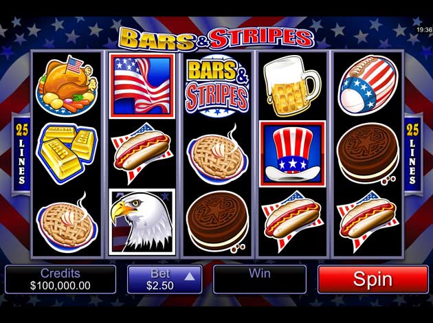 Bars & Stripes mobile slot game screenshot image