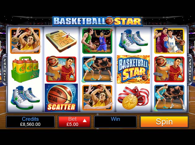 Basketball Star mobile slot game screenshot image