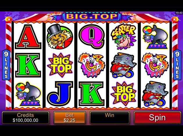 Big Top mobile slot game screenshot image