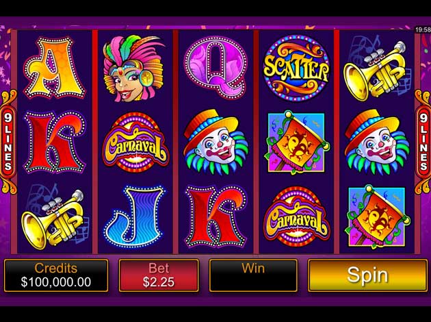 Carnaval mobile slot game screenshot image