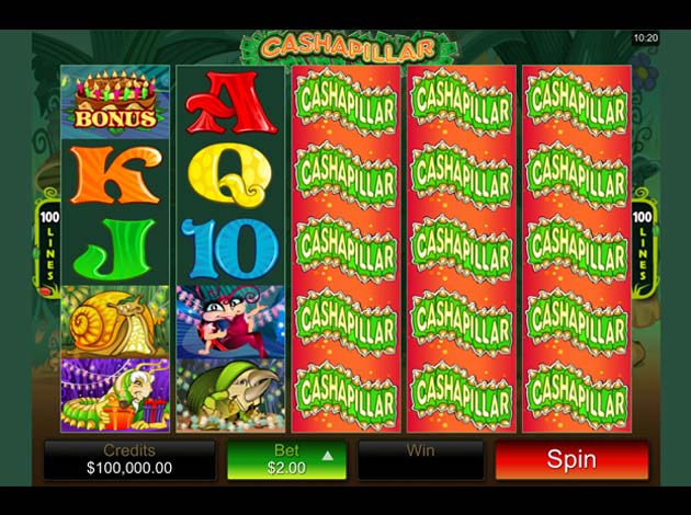 Cashapillar mobile slot game screenshot image
