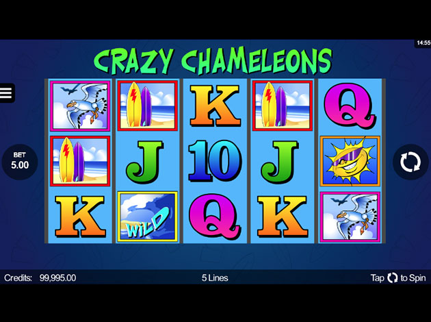 Crazy Chameleons mobile slot game screenshot image