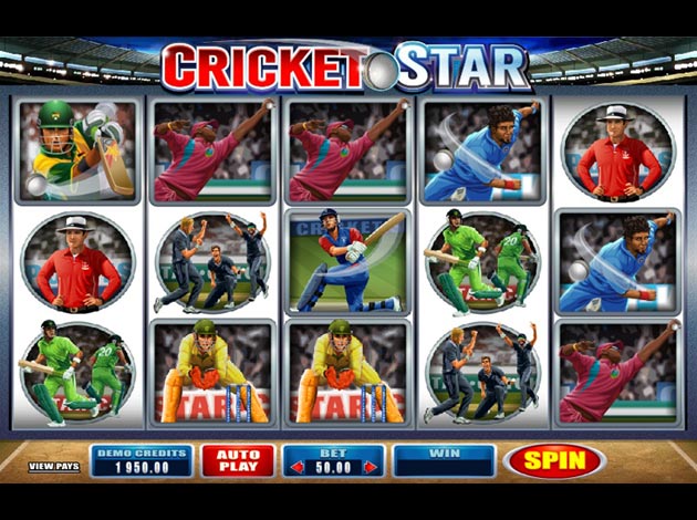  Cricket Star mobile slot game screenshot image