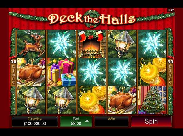 Deck the Halls mobile slot game screenshot image