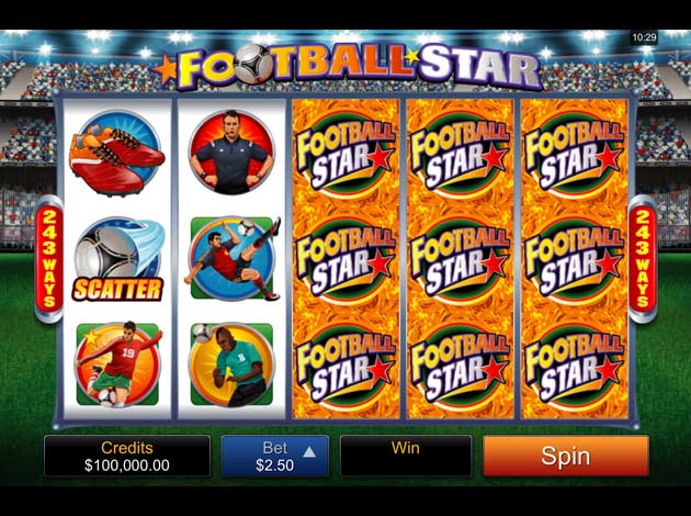 Football Star mobile slot game screenshot image