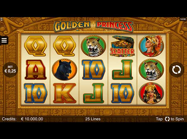 Golden Princess mobile slot game screenshot image