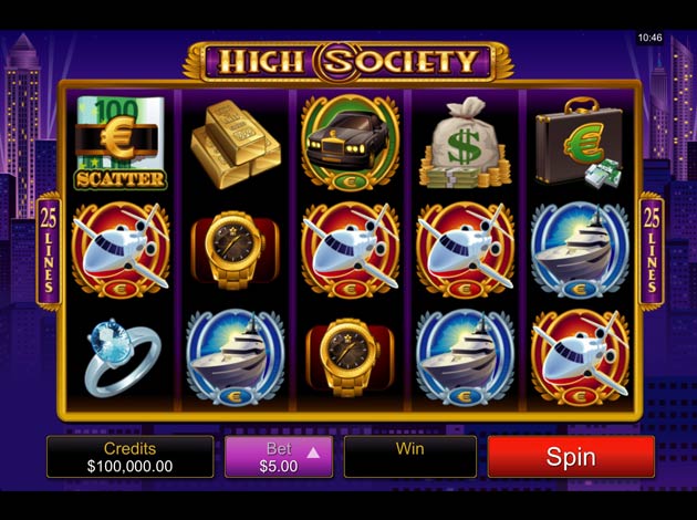 High Society mobile slot game screenshot image