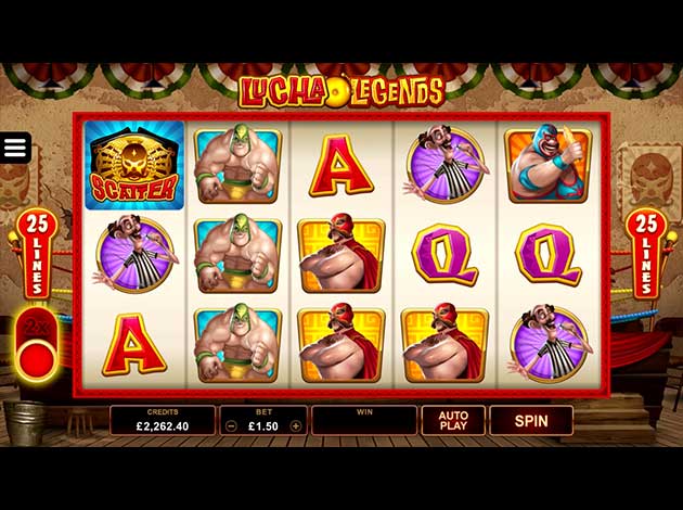 Lucha Legends mobile slot game screenshot image