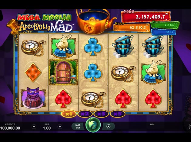 Absolootly Mad: Mega Moolah mobile slot game screenshot image 