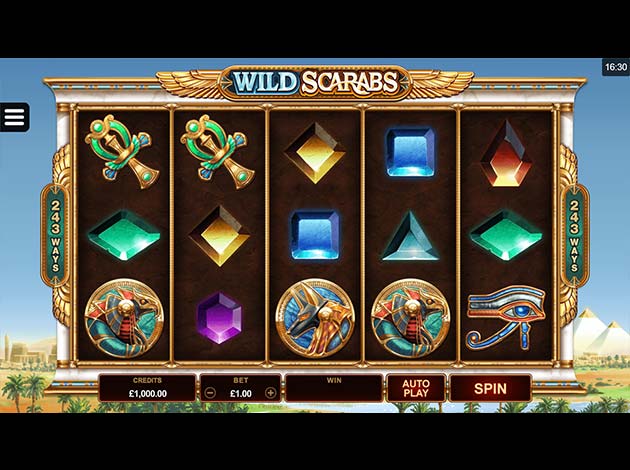 Wild Scarabs mobile slot game screenshot image