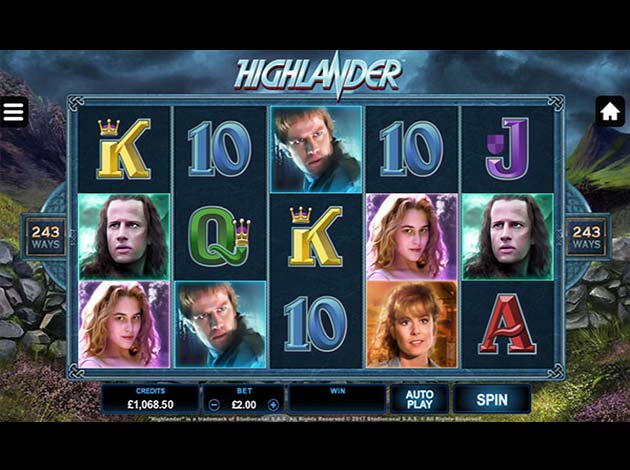 Highlander mobile slot game screenshot image