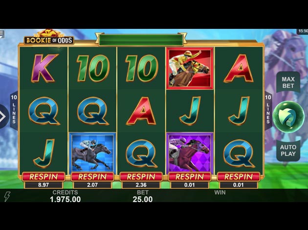 Bookie of Odds mobile slot game screenshot image