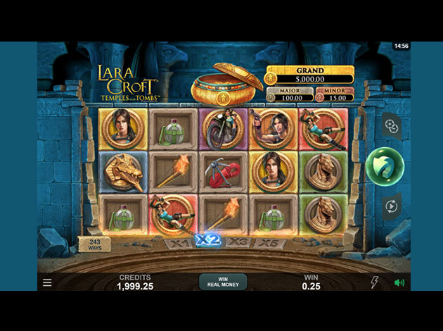 Lara Croft: Temples and Tombs mobile slot game screenshot image