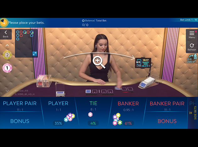 MP Baccarat mobile live casino screenshot image