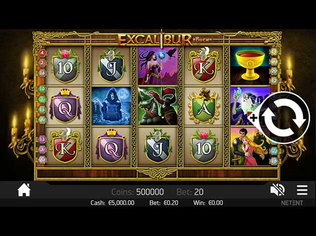 Excalibur Slot game mobile screenshot image