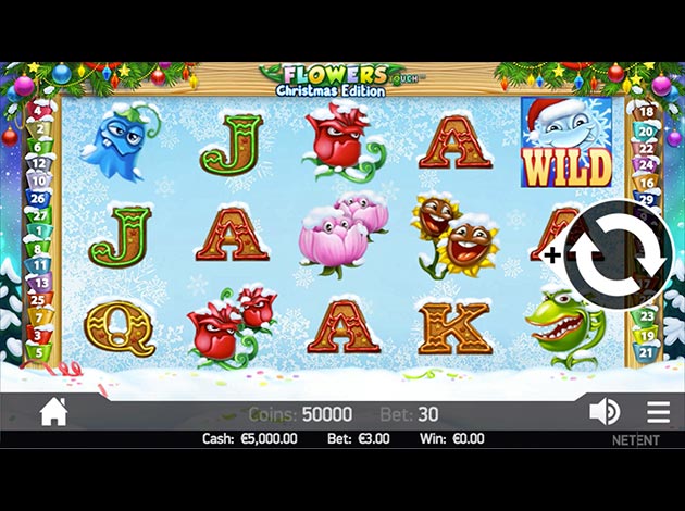 Flowers Christmas Edition Slot game mobile screenshot image