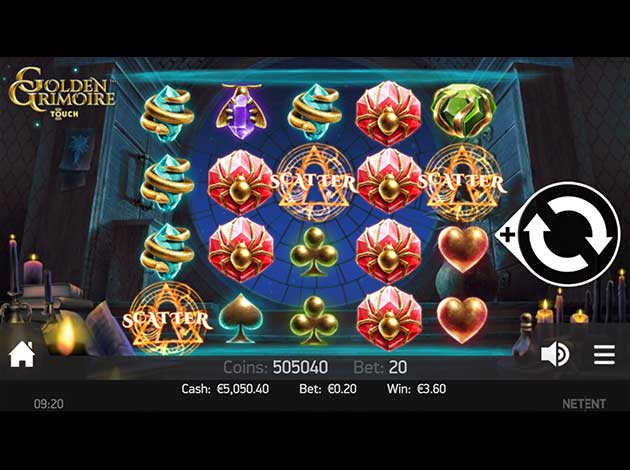 Golden Grimoire Slot game mobile screenshot image