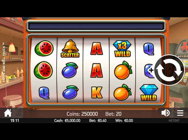 Swipe And Roll Slot game mobile screenshot image