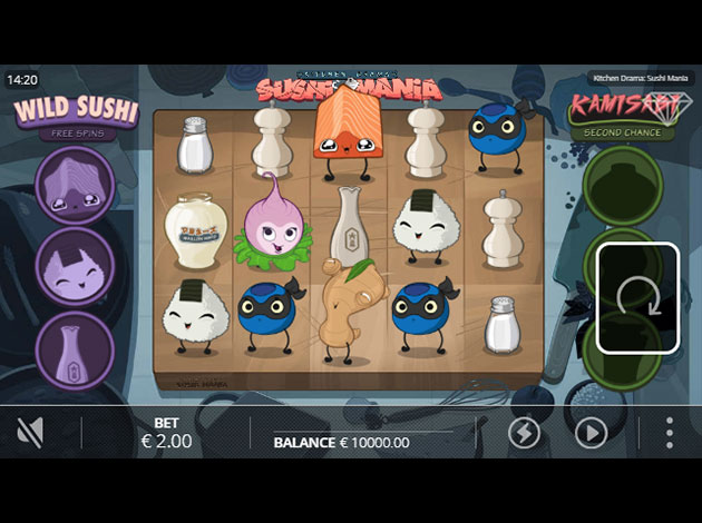 Kitchen Drama Sushi Mania mobile slot game screenshot image