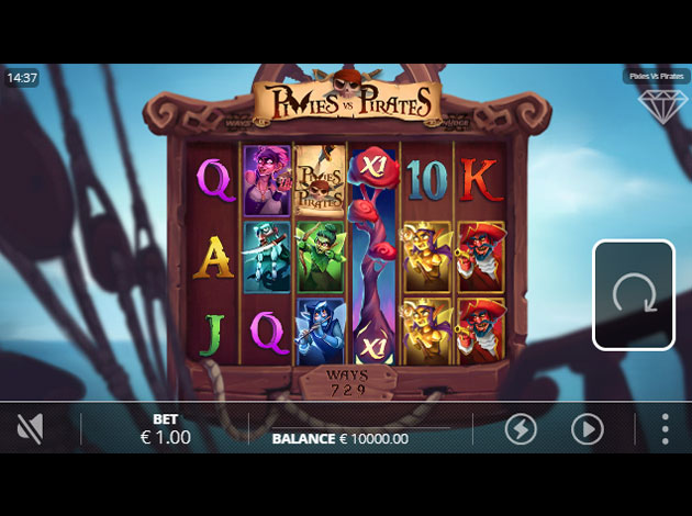 Pixies vs Pirates mobile slot game screenshot image