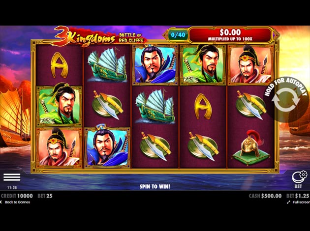  3 Kingdoms - Battle of Red Cliffs mobile slot game screenshot image