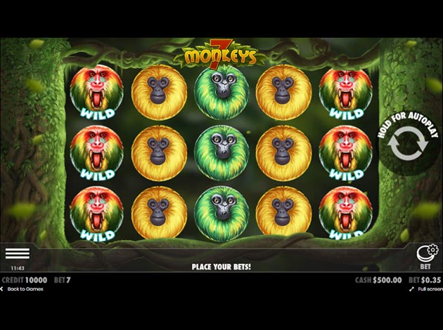 7 Monkeys mobile slot game screenshot image