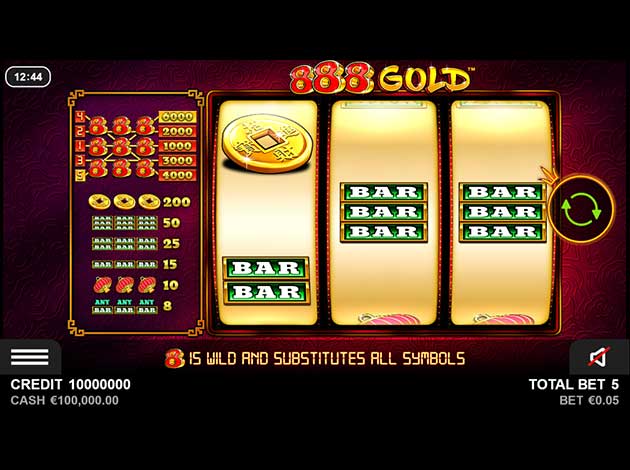 888 Gold Slot Game Screenshot Image