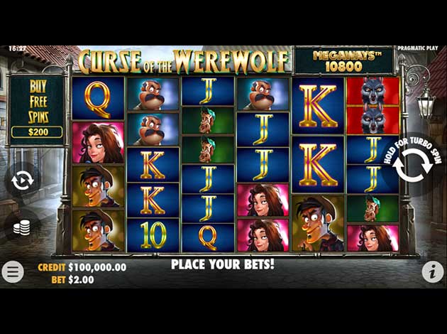  Curse of the Werewolf MegaWays mobile slot game screenshot image