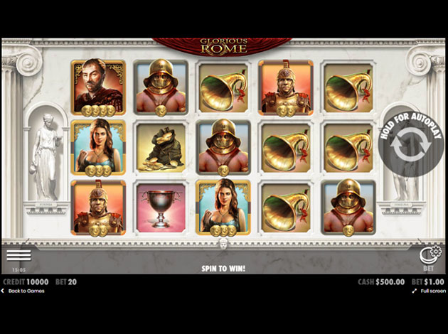  Glorious Rome mobile slot game screenshot image