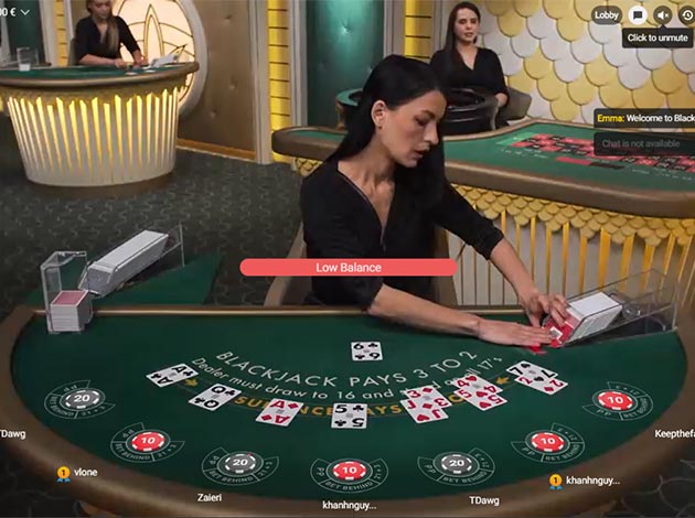  Blackjack A Live Casino mobile screenshot Image