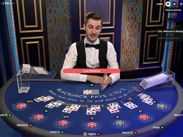  Blackjack Azure A Live Casino mobile screenshot Image