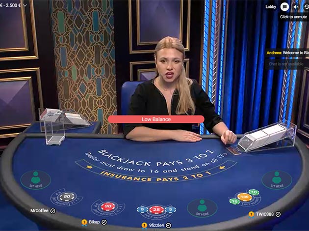  Blackjack Azure C Live Casino mobile screenshot Image