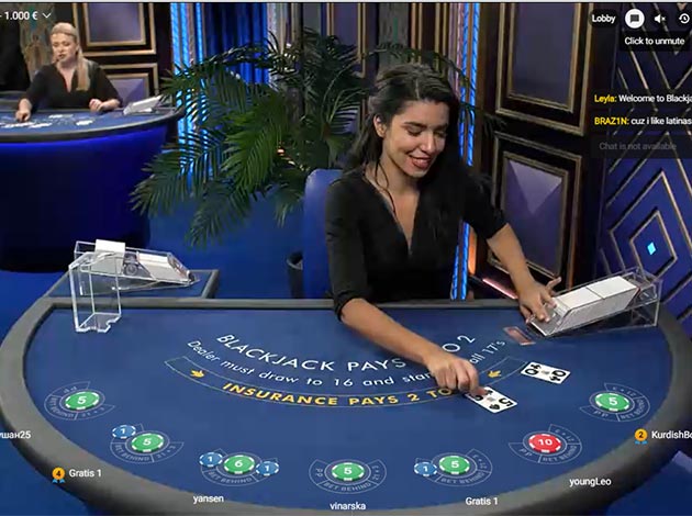  Blackjack Azure E Live Casino mobile screenshot Image